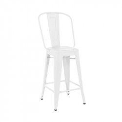 TABOURET H65 GRAND DOSSIER COULEUR BLANC TOLIX