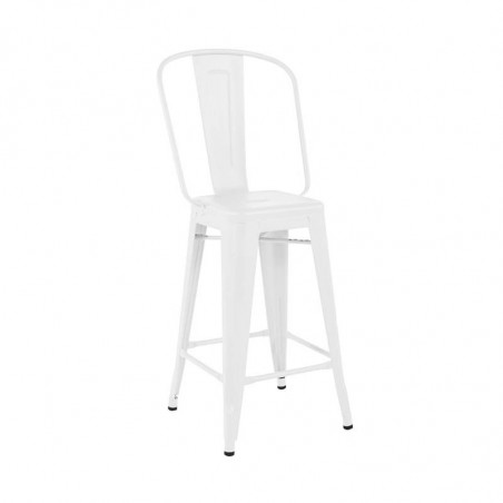 TABOURET H65 GRAND DOSSIER COULEUR BLANC TOLIX