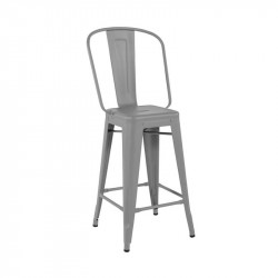 TABOURET H65 GRAND DOSSIER COULEUR GRIS SOURIS TOLIX