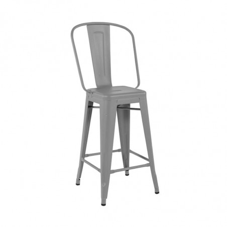 TABOURET H65 GRAND DOSSIER COULEUR GRIS SOURIS TOLIX