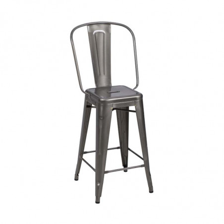 TABOURET H65 GRAND DOSSIER BRUT VERNI LASURE TOLIX