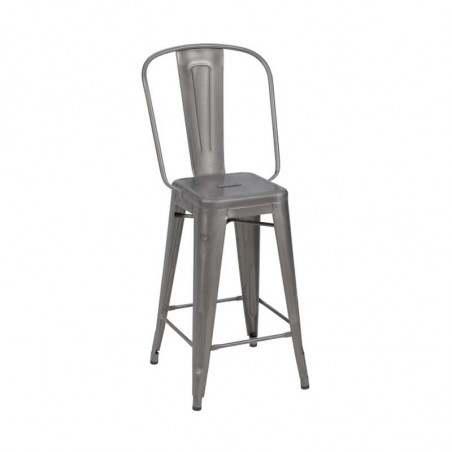 TABOURET H65 GRAND DOSSIER BRUT VERNI SATINE TOLIX