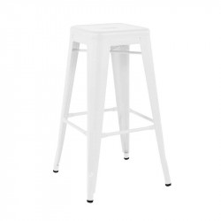 TABOURET H75 COULEURS SANS DOSSIER BLANC TOLIX