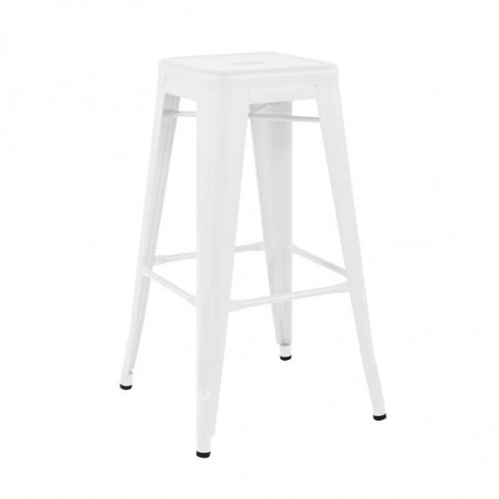 TABOURET H75 COULEURS SANS DOSSIER BLANC TOLIX