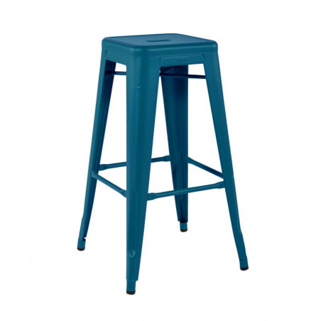 TABOURET H75 COULEURS SANS DOSSIER BLEU OCEAN TOLIX