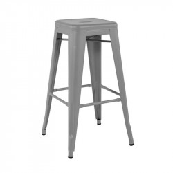 TABOURET H75 COULEURS SANS DOSSIER GRIS DE PARIS TOLIX