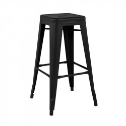 TABOURET H75 COULEURS SANS DOSSIER NOIR TOLIX