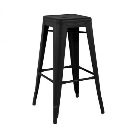 TABOURET H75 COULEURS SANS DOSSIER NOIR TOLIX