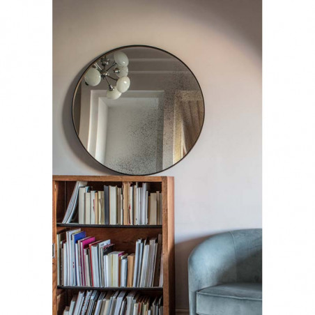 CLEAR MIRROR-LIGHT AGED-WOODEN FRAME-RO/L MIROIR ETHNICRAFT