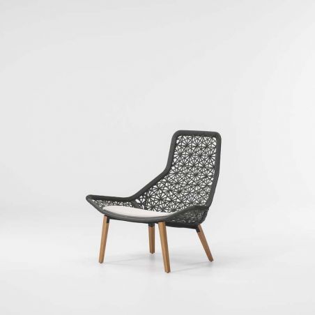 MAIA RELAX ARMCHAIR PIED TEAK/MARENGO ROPE + COUSSIN  ASSISE