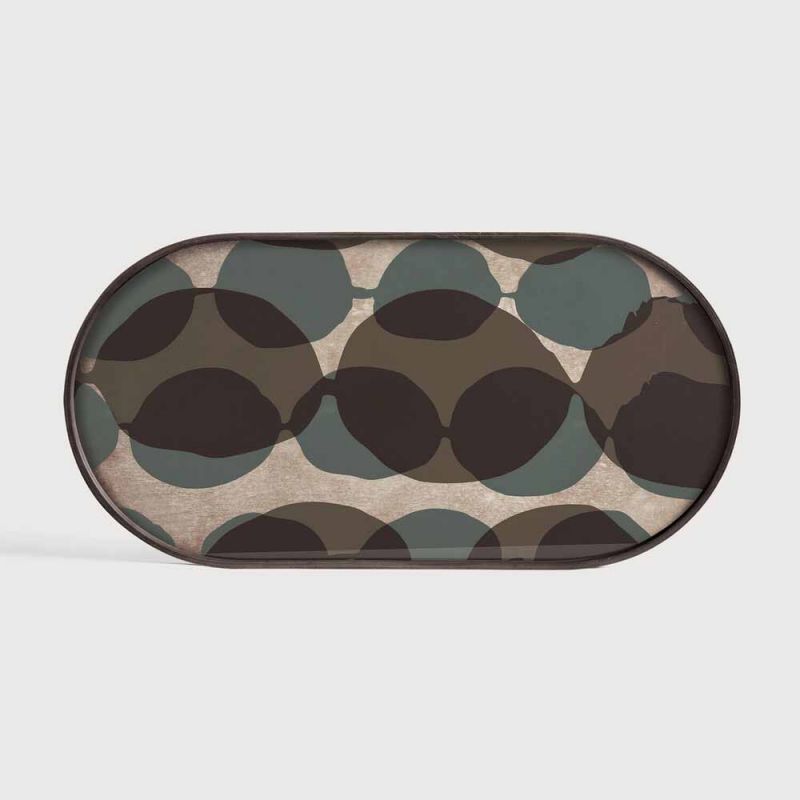CONNECTED DOTS GLASS TRAY OBLONG M