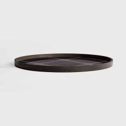 Slated Linear Squares glass tray XL