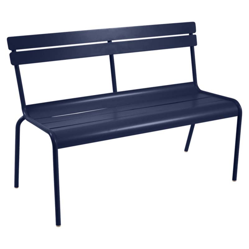 LUXEMBOURG BANC A DOSSIER 2/3 PLACES BLEU ABYSSE FERMOB METAL