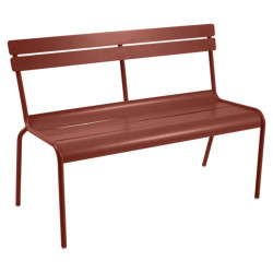 LUXEMBOURG BANC A DOSSIER 2/3 PLACES OCRE ROUGE FERMOB METAL
