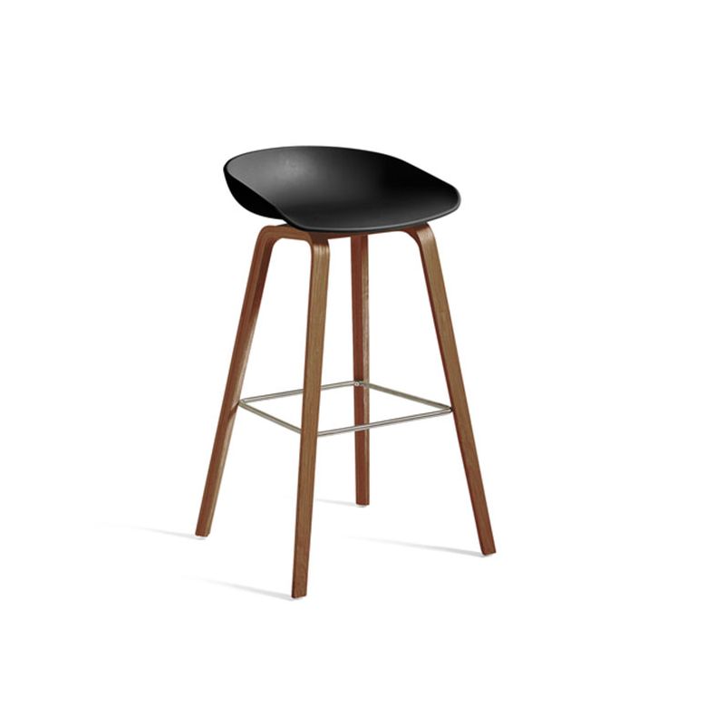 AAS32 H75CM TABOURET WALNUT WATER BASED LACQUERED - RP INOX
