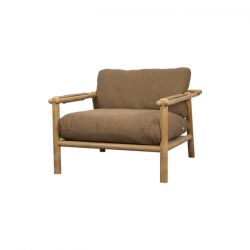CANE LINE VALENCE FAUTEUIL LOUNGE STICKS FAUTEUIL LOUNGE TECK + COUSSINS RISE UMBER BROWN GRIIN