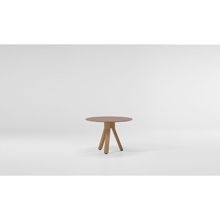 TABLE BASSE KARTELL AVIGNON VIEQUES SIDE TABLE D60 H43 TOP ALU PIEDS TECK