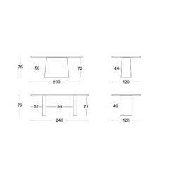 TABLE DE REPAS VINCENT SHEPPARD ARI ELLIPSE PLATEAU LUNAR WHITE GRIIN TOULON