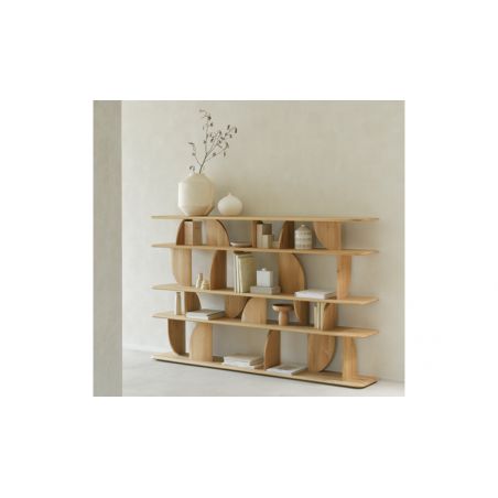 ETHNICRAFT GEOMETRIC ETAGERE CHENE BIBLIOTHEQUE SALON CHAMBRE GRIIN AUBAGNE