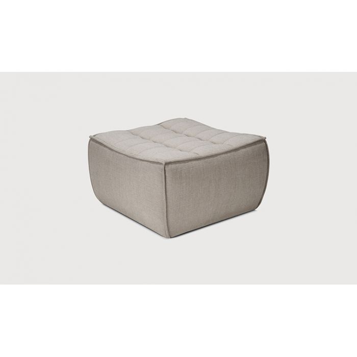 ETHNICRAFT N701 REPOSE PIEDS ECRU COTON RECYCLE POUF GRIIN