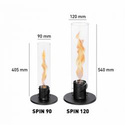 HOFATS CHEMINEE DE TABLE SPIN 1200 TABLETOP FIREPLACE BLACK GRIIN ORANGE