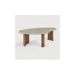 ETHNICRAFT BOOMERANG TABLE DE JARDIN EN BETON ET TECK GRIIN