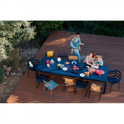 RIBAMBELLE TABLE 3 ALLONGES TABLE JARDIN EXTENSIBLE METAL FERMOB