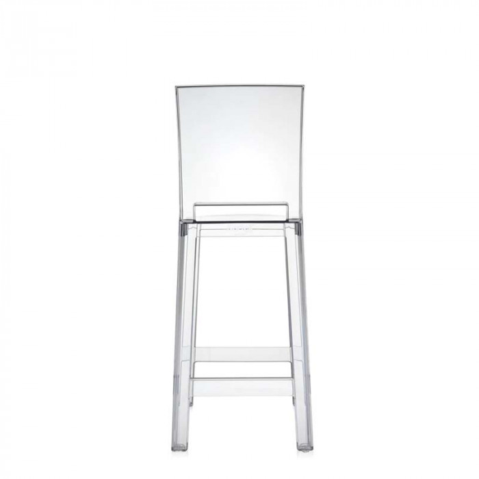 ONE MORE PLEASE TABOURET H65CM DOSSIER CARRE BLANC  KARTELL