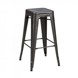 TABOURET H75 BRUT VERNI LASURE TOLIX